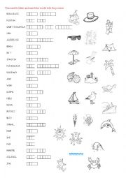 English Worksheet: Beach holidays at the sea - scrambled letters