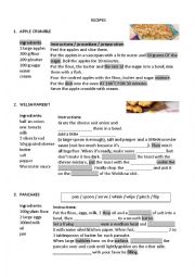 English Worksheet: Recipes