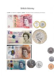 English Worksheet: British Money and Basic Slang Expressions