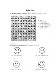 English Worksheet: English test for beginners