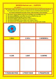 English Worksheet: COLOURING, Vocabulary, 009 ... TOYS