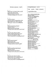 English Worksheet: Michael Jackson - Earth song