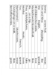 English Worksheet: present simple activity