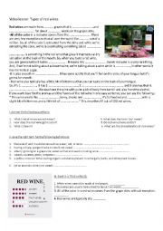 English Worksheet: Video lesson: Characteristics of red wine