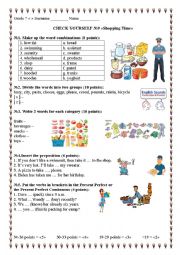 English Worksheet: CHECK YOURSELF №9 Shopping Time