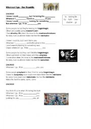 English Worksheet: Wherever I go