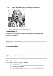 English Worksheet: Martin Luther King Jr from Selma to Montgomery