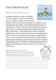 English Worksheet: Your dream house, simple present