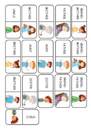English Worksheet: Family domino!