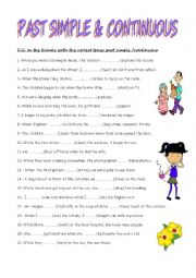 English Worksheet: PAST SIMPLE vs PAST CONTINUOUS