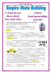 English Worksheet: EASY - GAP FILLING - EMPIRE STATE BUILDING 