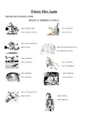 English Worksheet: Winnie Flies Again present cont