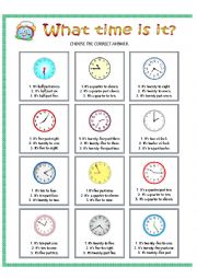 English Worksheet: WHAT TIME IS IT?