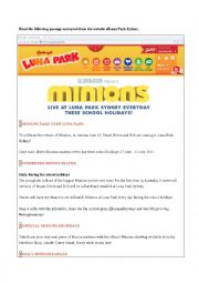 English Worksheet: Reading Comprehension - Theme park