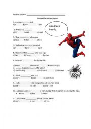 English Worksheet: Describing super heroes