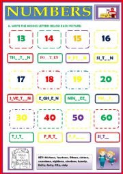 English Worksheet: NUMBERS 