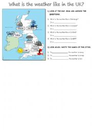 English Worksheet: What is the weather like in the UK?