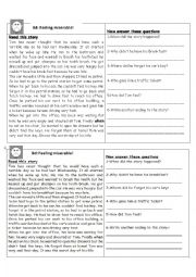 English Worksheet: The worst day of my life!