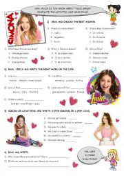 Activities based on SIMONA and SOY LUNA