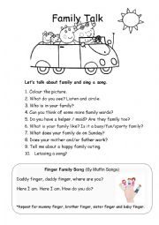 English Worksheet: Family Talk