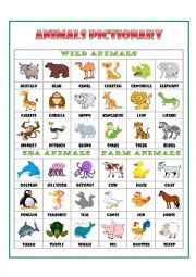 English Worksheet: ANIMALS