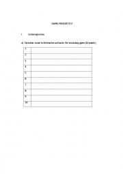 English Worksheet: SIMPLE PRESENT TEST 