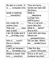 Possessive adjectives