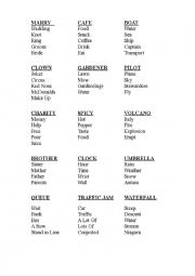 English Worksheet: Taboo cards