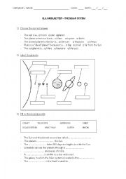 English Worksheet: Solar system test