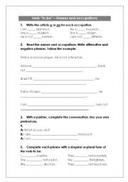 English Worksheet: Occupations Worksheet