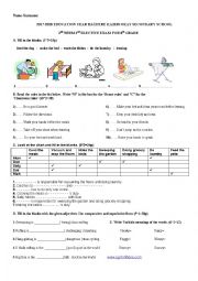 English Worksheet: 8. sınıf ingilizce 2. yazılı