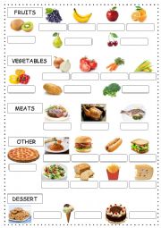 English Worksheet: FOOD