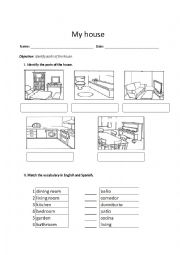 English Worksheet: Parts of the house