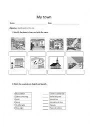 English Worksheet: Places in town