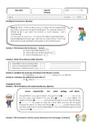 English Worksheet: test 6Tunisian pupis 7th form 