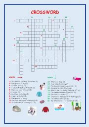 English Worksheet: Crossword