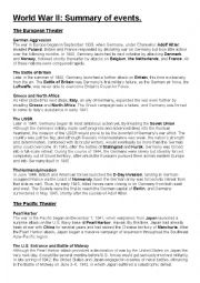 English Worksheet: World War II Overview and activity