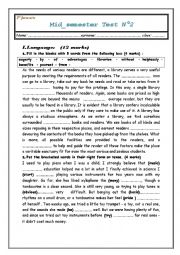 English Worksheet: Mid_semester Test N2 2nd form