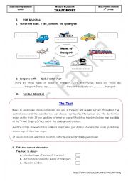 English Worksheet: M4 L4 TRANSPORT (9th grade)
