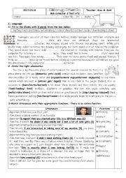 English Worksheet: Mid-semester 2 Test n2 (9th form)