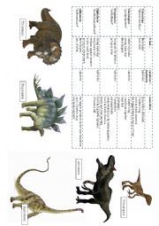 English Worksheet: worksheet for writing (about dinosaurs)