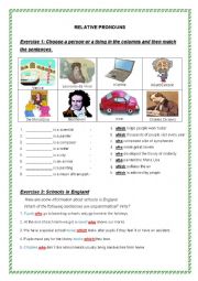 English Worksheet: Relative Pronouns(who vs. which)