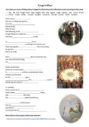 English Worksheet: King Arthurs song