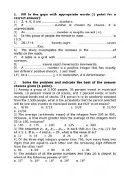 English Worksheet: English for Maths