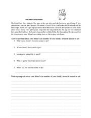 English Worksheet: Animal - Reading and Writing Worksheet