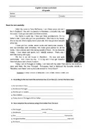 English Worksheet: Revision worksheet for 6th graders