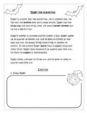 English Worksheet: Roger the scarecrow reading daily activities clock