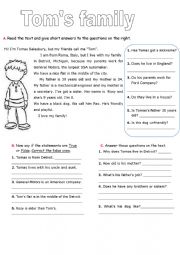 English Worksheet: Toms family