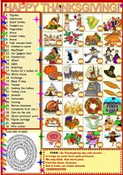 English Worksheet: Happy Thanksgiving!