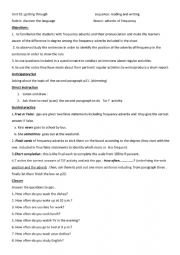 English Worksheet: frequency adverbs lesson  plan 